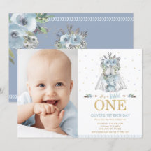 Elefante tribal niño salvaje primer cumpleaños fot