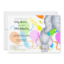 Elefantes acuarelas, globos Unisex Baby Shower