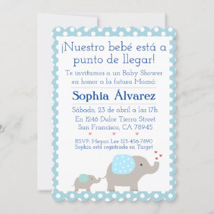 Invitación Elefantes Baby Shower/Invitación Elefantes