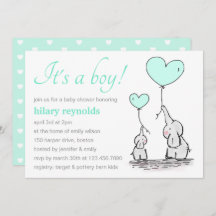 Elefantes | Baby Shower Mint Green Heart Balloons