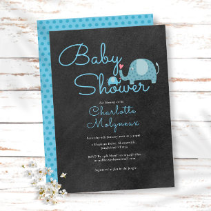 Invitación Elefantes de lunares Baby Shower / Sprinkle Boho