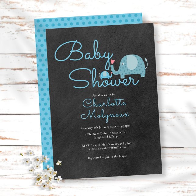 Invitación Elefantes de lunares Baby Shower / Sprinkle Boho (Subido por el creador)