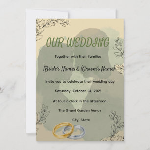 Invitación Elegance Sage Green Watercolor Botanical Wedding I