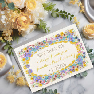Invitación Elegancia amarilla Floral Flor silvestre Boda