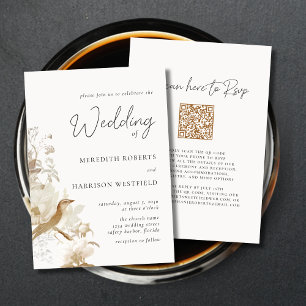 Invitación Elegancia Antigua Bodas Florales Vintage
