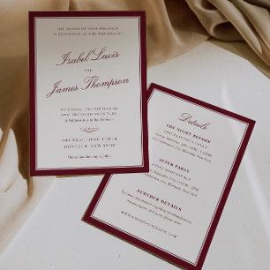 Invitación Elegancia Atemporal Boda Todo en Uno