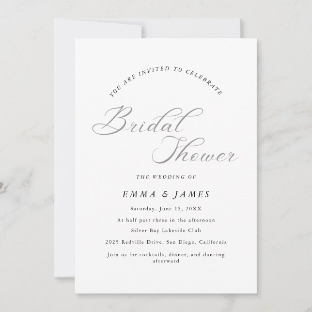 Invitación Elegancia Atemporal | Simple Despedida de Soltera  (Anverso)