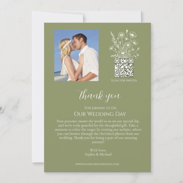 Invitación Elegancia-Boda de flores silvestres Gracias- (Anverso)