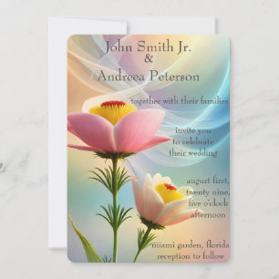 Invitación Elegancia Boda floral de color único