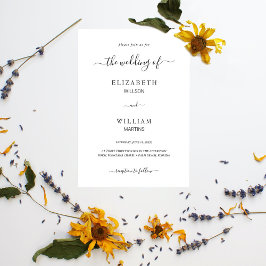 Invitación Elegancia Boda mínimo de escritura de caligrafía n
