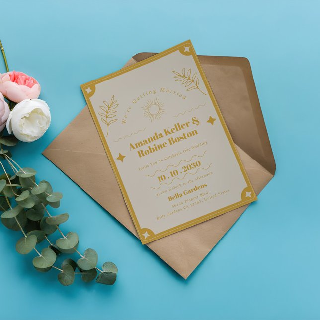 Invitación Elegancia Boda Vintage Moderna (Subido por el creador)