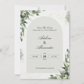 Invitación Elegancia botánica Guardar la fecha