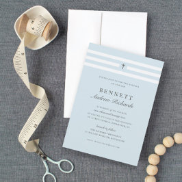 Invitación Elegancia clásica bautismo masculino