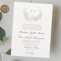 Elegancia clásica | Boda de monograma de flor suti