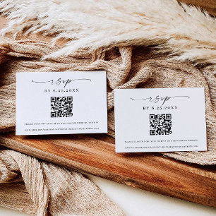 Invitación Elegancia Clásica Código QR de RSVP de Boda Modern