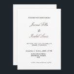 Invitación Elegancia clásica con guión simple<br><div class="desc">Elegancia Clásica Guión Invitación simple Boda de la vegetaciónEsta elegante invitación a la boda incluye escritura clásica y un sencillo diseño de color de agua verde ,  ideal para boda clásico,  boda vintage,  boda primavera o boda de verano. Ver todas las piezas coincidentes de la colección</div>