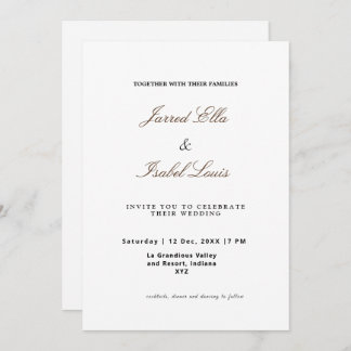 Invitación Elegancia clásica con guión simple