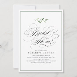 Invitación Elegancia clásica guión verde ducha de novia