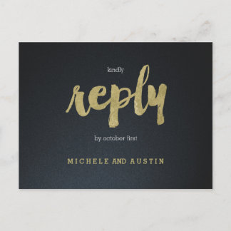 Invitación Elegancia clásica - Postal RSVP de boda