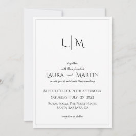 Invitación Elegancia Clásico basado en texto y monograma