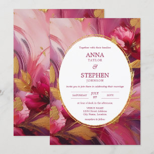 Invitación Elegancia contemporánea: Boda de oro rosa de Fuchs