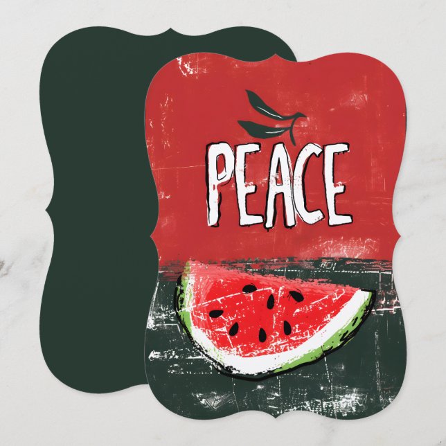 Invitación Elegancia cubista infundida con el espíritu de paz (Anverso / Reverso)