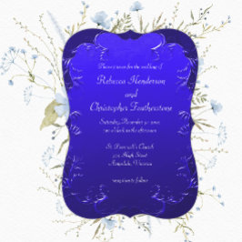 Invitación Elegancia Curva Azul Vintage Boda