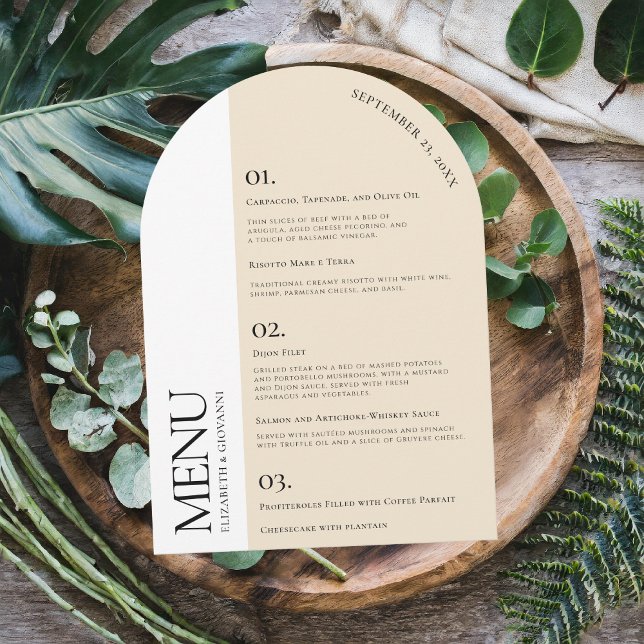 Invitación Elegancia de arco moderno | Menú de boda (Subido por el creador)