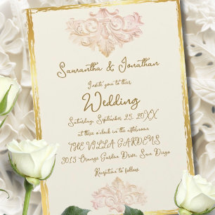 Invitación Elegancia de Boda Barroca en Oro Antiguo