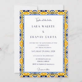 Invitación Elegancia de boda de primavera inspirada en Trippy