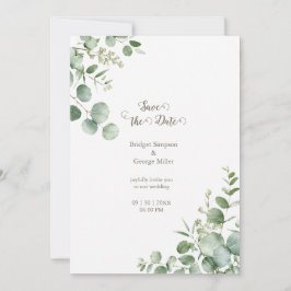 Invitación Elegancia de boda minimalista con eucalipto verde