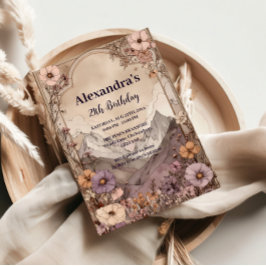 Invitación Elegancia de cumpleaños en la montaña de flores si