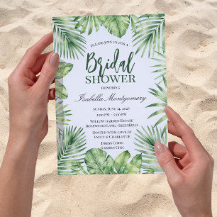 Invitación Elegancia de Despedida de Soltera con Follaje Trop