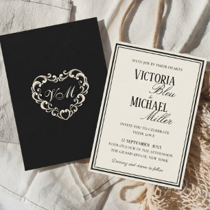 Invitación Elegancia de dinero antiguo en boda de lujo en mar