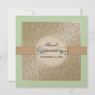Invitación Elegancia de empate negro, crema de champán quince