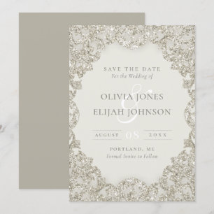 Invitación Elegancia de estilo de época de oro formal Guardar