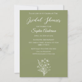 Invitación Elegancia de flores silvestres ducha de novia-