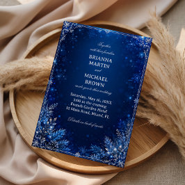 Invitación Elegancia de invierno azul medianoche