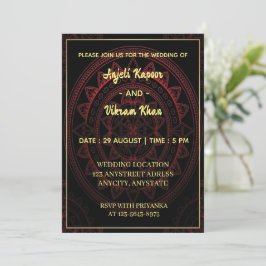 Invitación Elegancia de Mandala Carmesí
