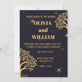 Invitación "Elegancia de medianoche: Boda azul oscuro