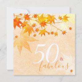 Invitación Elegancia De Otoño 50. Fiesta De Cumpleaños