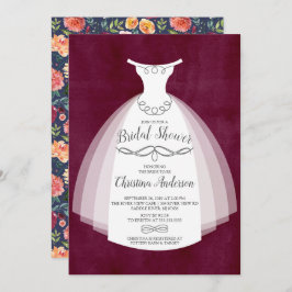 Invitación Elegancia de otoño Novia Gown Bridal Shower