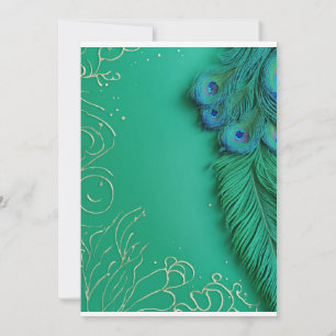 Invitación Elegancia de pavo real revelada