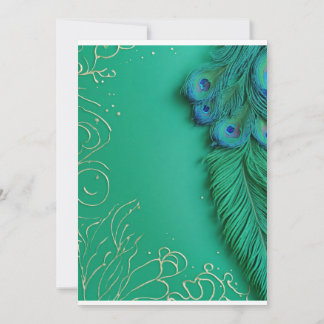 Invitación Elegancia de pavo real revelada