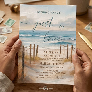 Invitación Elegancia de playa azul de verano