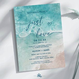 Invitación Elegancia de playa azul de verano