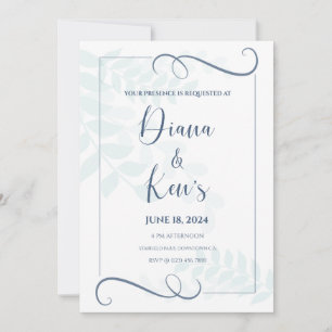 Invitación Elegancia de plumas en plumas blancas Carta de art