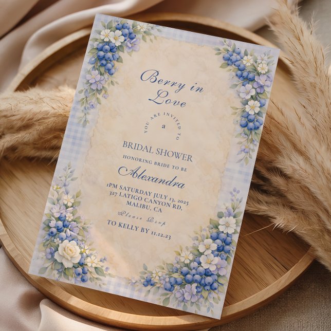 Invitación Elegancia de Pradera de Arándanos para Despedida d (Subido por el creador)