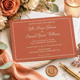 Invitación Elegancia de Terracota Minimalista