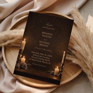 Invitación Elegancia de una noche de invierno con velas vinta
